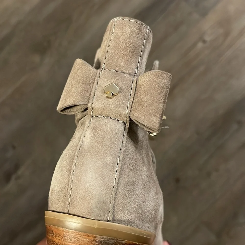 Kate Spade New York Taley Ankle Boot Tan Suede Sz 6 1/2